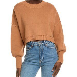 NEW FREE PEOPLE Easy Street Crop Sweater in brown for women 1225 3t0
